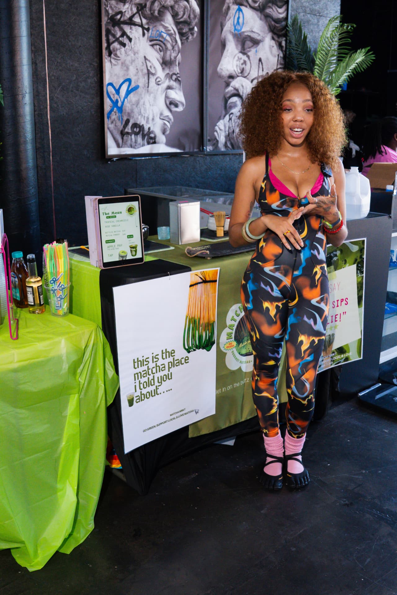 The Matcha Market vendor station at the activation